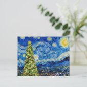 Van Gogh Sterrennacht - kerstboom Briefkaart (Staand voorkant)