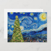 Van Gogh Sterrennacht - kerstboom Briefkaart (Voorkant / Achterkant)