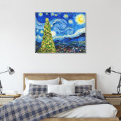 Van Gogh Sterrennacht - kerstboom Canvas Afdruk (Insitu (Slaapkamer))