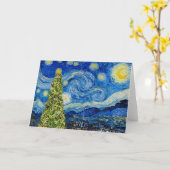 Van Gogh Sterrennacht - kerstboom Kaart (Gele Bloem)