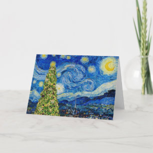 Van Gogh Sterrennacht - kerstboom Kaart
