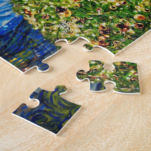 Van Gogh Sterrennacht - kerstboom Legpuzzel (Zijkant)