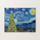 Van Gogh Sterrennacht - kerstboom Legpuzzel (Horizontaal)