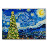 Van Gogh Sterrennacht - kerstboomtabelnummer Kaart (Voorkant)