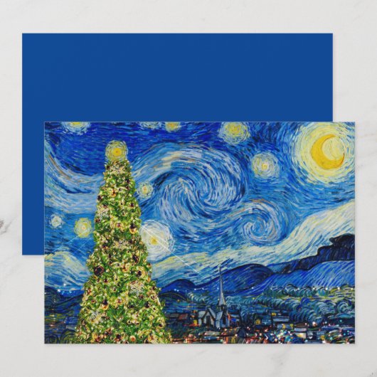 Van Gogh Sterrennacht - kerstboomtabelnummer Programmakaart (Voorkant / Achterkant)