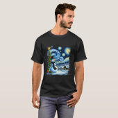 Van Gogh Sterrennacht Kerstman Snowy Nigh T-shirt (Voorkant volledig)