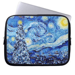Van Gogh - Sterrennacht - Kerstmis Laptop Sleeve