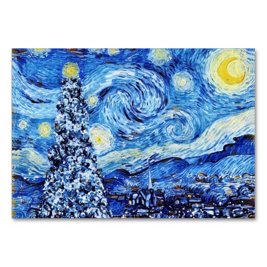 Van Gogh - Sterrennacht - kersttafelwijn - Kaart (Voorkant)