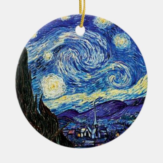 Van Gogh - Sterrennacht kerstversiering Keramisch Ornament (Voorkant)