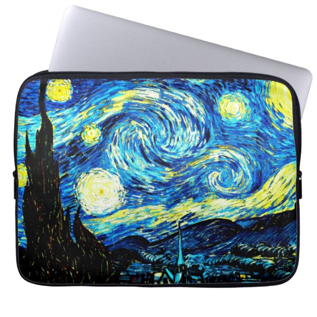 Van Gogh - Sterrennacht Laptop Sleeve (Voorkant)