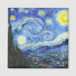 VAN GOGH STERRENNACHT MAGNEET<br><div class="desc">"van gogh vincent",  sterrennacht,  "beroemd schilderij",  ,  sterren,  hemel,  "fijne kunst",  blauw</div>