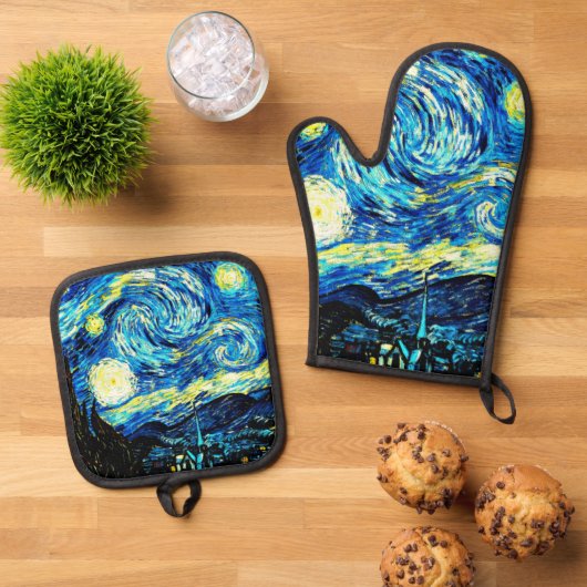 Van Gogh - Sterrennacht Ovenwant & Pannenlap Set (Top down)