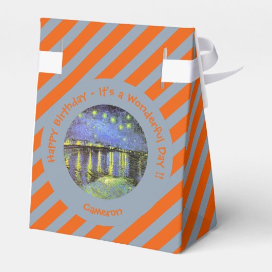 van Gogh Sterrennacht Over de Rhône Feestartikelen Bedankdoosjes (Achterkant)