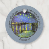 van Gogh Sterrennacht Over de Rhône Feestartikelen Bedankjes Labels (Achterkant)