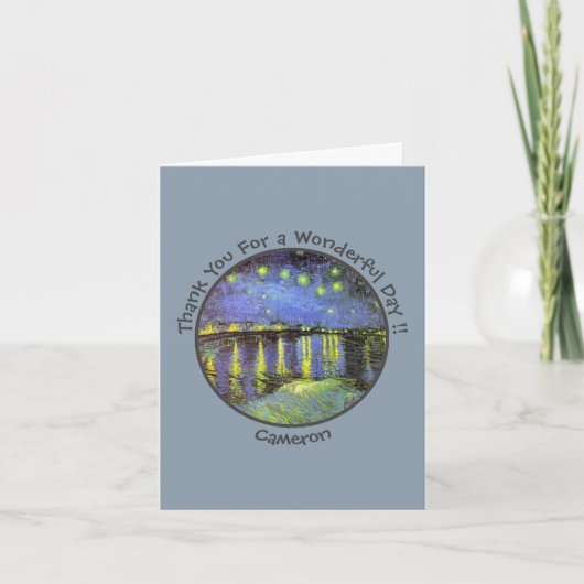 van Gogh Sterrennacht Over de Rhône Feestartikelen Bedankkaart (Voorkant)