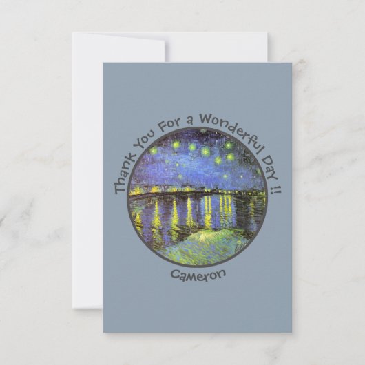 van Gogh Sterrennacht Over de Rhône Feestartikelen Bedankkaart (Voorkant)