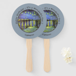 van Gogh Sterrennacht Over de Rhône Feestartikelen Handwaaier