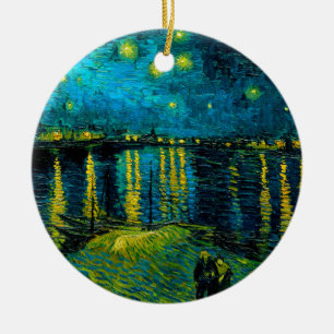 Van Gogh Sterrennacht over de Rhône Keramisch Ornament
