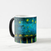 Van Gogh Sterrennacht over de Rhône Magische Mok (Voorkant links)