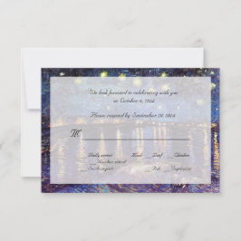 Van Gogh Sterrennacht over de Rhone rsvp Kaart