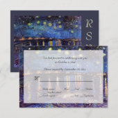 Van Gogh Sterrennacht over de Rhone rsvp Kaart (Voorkant / Achterkant)