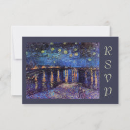 Van Gogh Sterrennacht over de Rhone rsvp Kaart