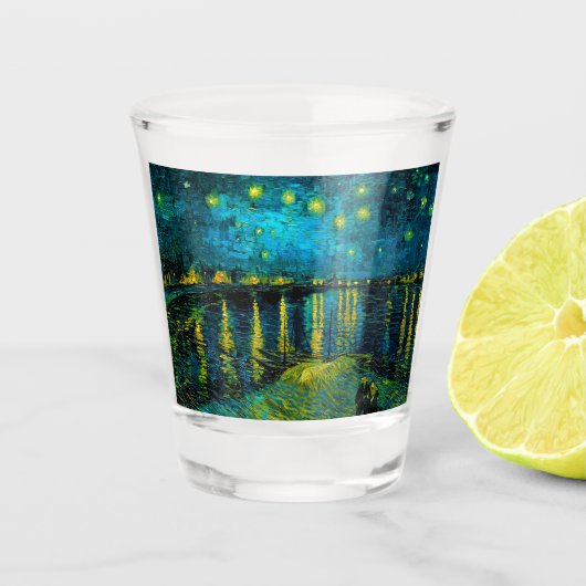 Van Gogh Sterrennacht over de Rhône Shot Glas (Voorkant)