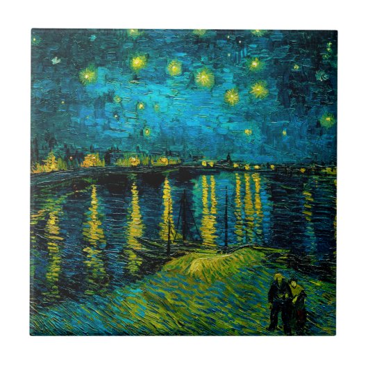 Van Gogh Sterrennacht over de Rhône Tegeltje (Voorkant)