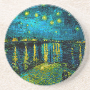 Van Gogh Sterrennacht over de Rhône Zandsteen Onderzetter