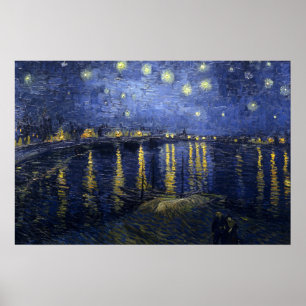 van Gogh - Sterrennacht over de Rijn (1888) Poster
