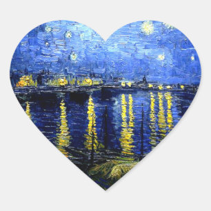 Van Gogh - Sterrennacht over de Rijn 2020 Hart Sticker