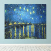Van Gogh Sterrennacht over de Rijn Canvas Afdruk (Insitu (Houten vloer))