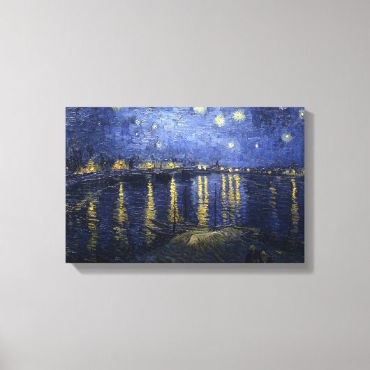 Van Gogh Sterrennacht over de Rijn Canvas Afdruk (Voorkant)