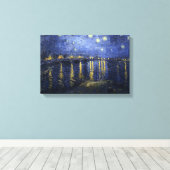 Van Gogh Sterrennacht over de Rijn Canvas Afdruk (Insitu (Houten vloer))