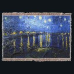 Van Gogh - Sterrennacht over de Rijn Deken<br><div class="desc">Vincent van Gogh schildert,  Sterrennacht over de Rhone,  gooi deken.</div>
