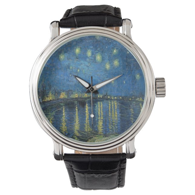 Van Gogh Sterrennacht over de Rijn Horloge (Voorkant)