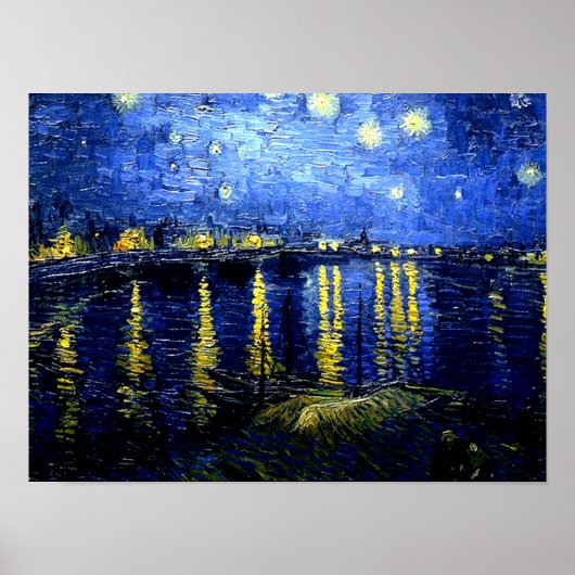 Van Gogh - Sterrennacht over de Rijn Poster (Voorkant)