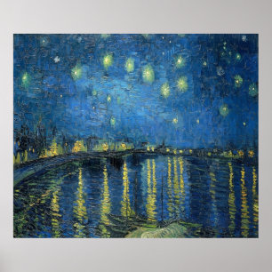 Van Gogh Sterrennacht over de Rijn Poster