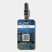 Van Gogh - Sterrennacht over de Rijn - QR-code Bagagelabel (Voorkant verticaal)