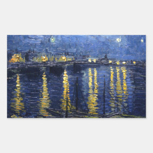 Van Gogh: Sterrennacht over de Rijn Rechthoekige Sticker