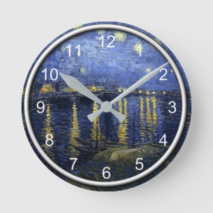 Van Gogh - Sterrennacht over de Rijn Ronde Klok