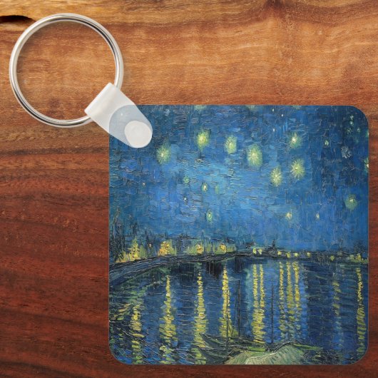 Van Gogh Sterrennacht over de Rijn Sleutelhanger (Voorkant)
