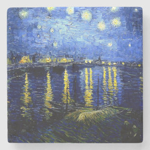 Van Gogh - Sterrennacht over de Rijn Stenen Onderzetter
