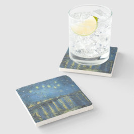 Van Gogh Sterrennacht over de Rijn Stenen Onderzetter