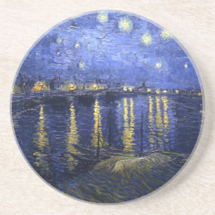 Van Gogh: Sterrennacht over de Rijn Zandsteen Onderzetter