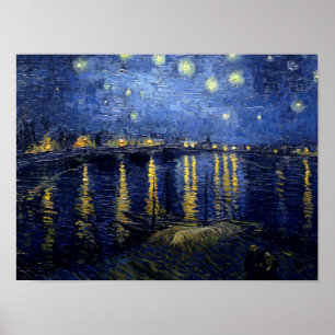 Van Gogh Sterrennacht over het Poster van Rhone