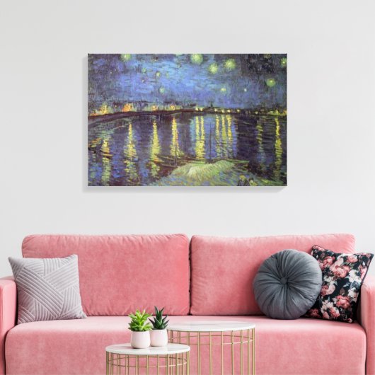 Van Gogh Sterrennacht over Rhone Canvas Afdruk (Insitu (Woonkamer))