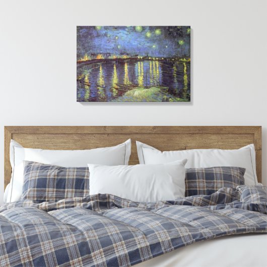 Van Gogh Sterrennacht over Rhone Canvas Afdruk (Insitu (Slaapkamer))