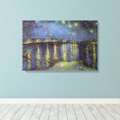 Van Gogh Sterrennacht over Rhone Canvas Afdruk (Insitu (Houten vloer))