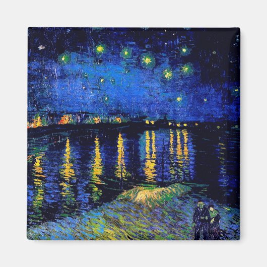 Van Gogh Sterrennacht over Rhone (F474) Fine Art Magneet (Voorkant)